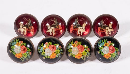 VICTORIAN DOMED GLASS CURTAIN TIE-BACKS