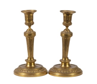 PR GILDED BRONZE CANDLESTICKS