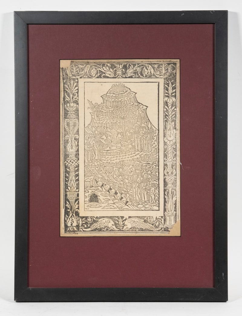 15TH C. WOODCUT FROM DANTE'S PURGATORIO