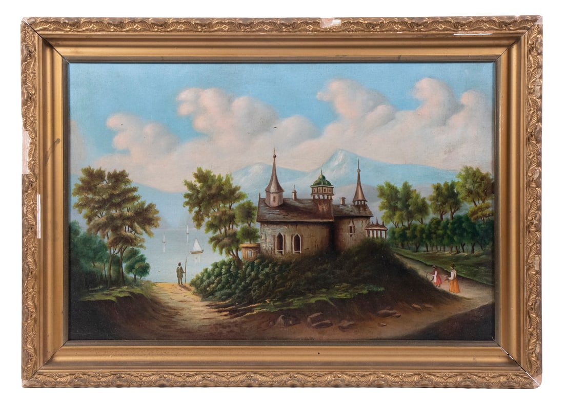 19TH C. PAINTING OF FRENCH CHATEAU (1 of 3)