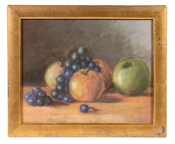 19TH C. PASTEL STILL LIFE OF FRUIT, UNSIGNED