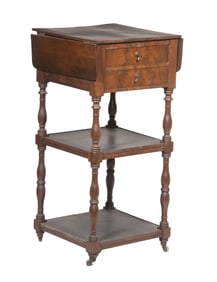 FEDERAL PERIOD THREE-TIERED DROP-LEAF WORKSTAND