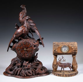 (2) GAME DECORATED MANTEL CLOCKS