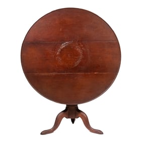 18TH C. QUEEN ANNE TILT TOP TEA TABLE IN CHERRY