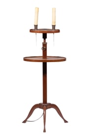 CUSTOM 1920'S MAHOGANY ADJUSTABLE HEIGHT FLOOR LAMP