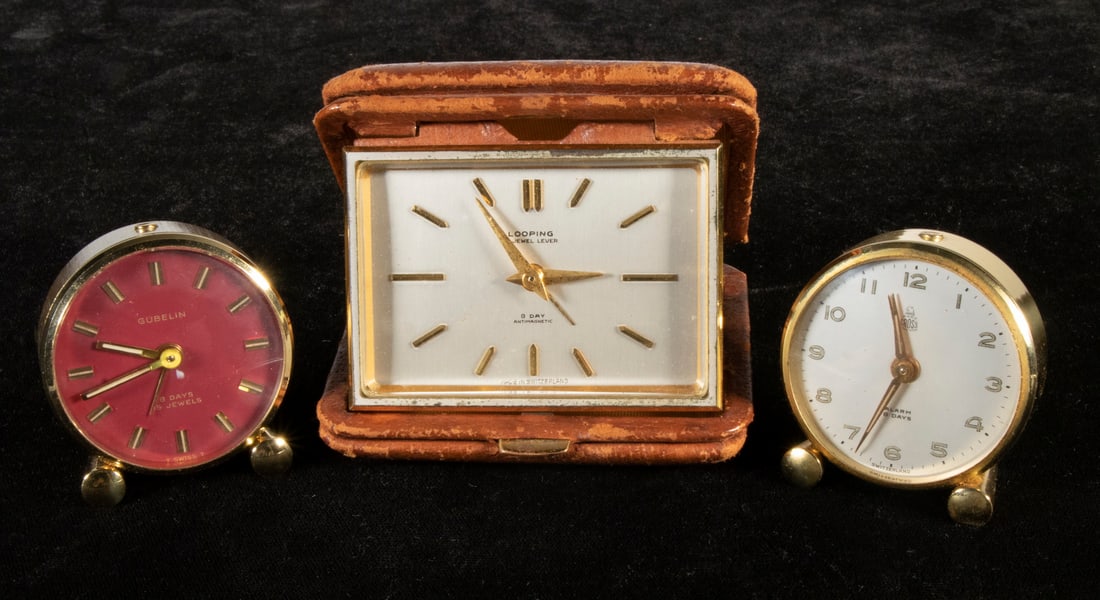 CASED SWISS TRAVEL CLOCKS (1 of 4)