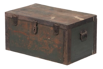 PAINTED IRONBOUND TRUNK