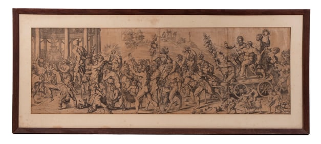 16TH C. GERMAN ENGRAVING OF ROMAN PROCESSION