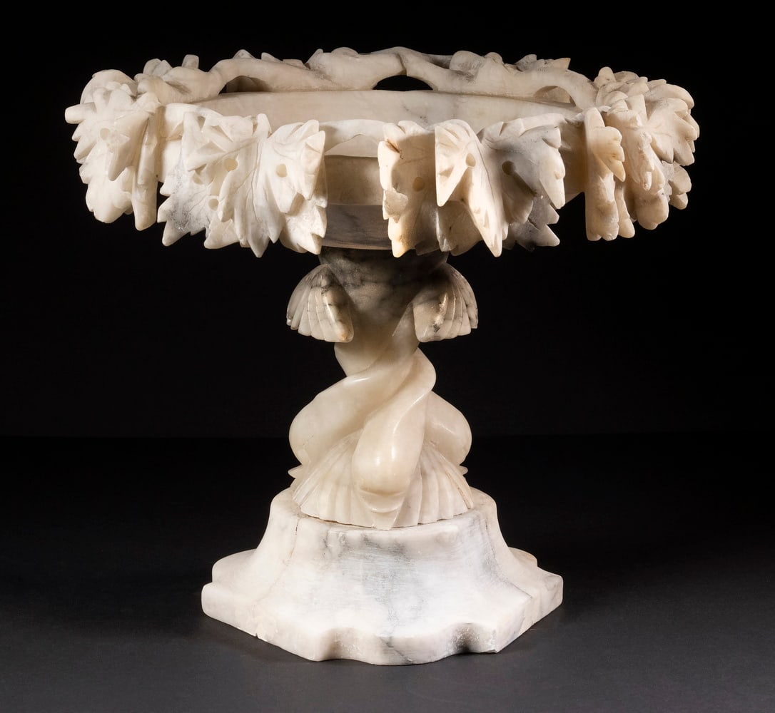 CARVED ALABASTER TAZZA (1 of 4)