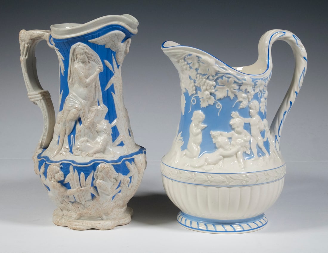 ENGLISH STAFFORDSHIRE PITCHERS (1 of 2)