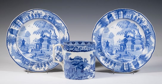 EARLY ENGLISH BLUE & WHITE TRANSFERWARE