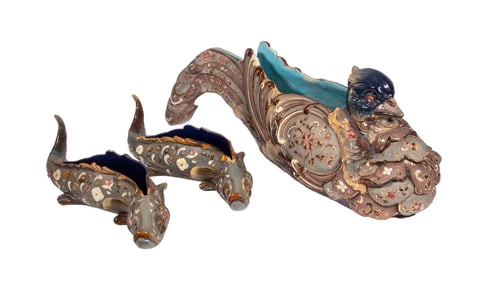 WILHELM SCHILLER & SONS MAJOLICA POTTERY VESSELS