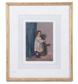 OIL ON BOARD, STANDING GIRL