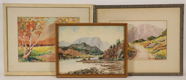 (3) W.T. CHAPMAN (CA, 20TH C.) WATERCOLORS