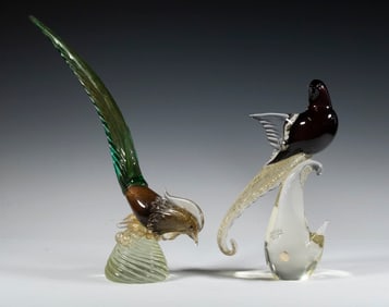 MURANO ART GLASS BIRD FIGURINES