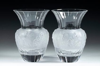 PR CRYSTAL CLASSICAL FIGURE VASES