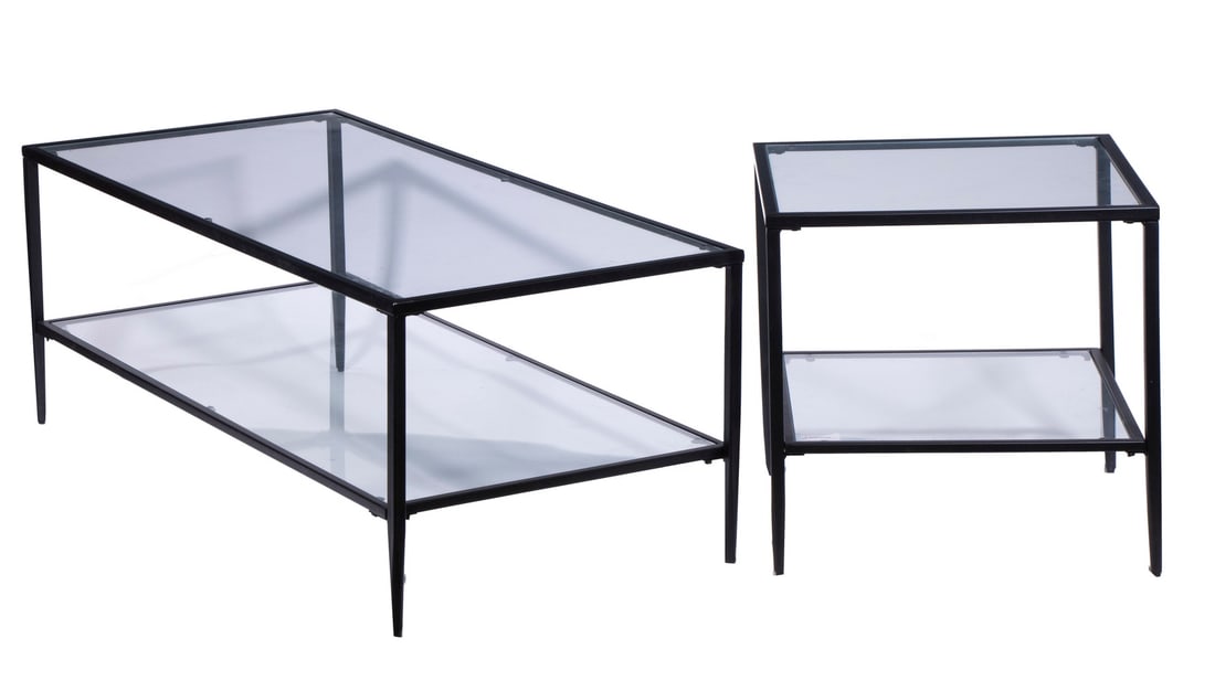GLASS TOP COFFEE AND END TABLES (1 of 3)