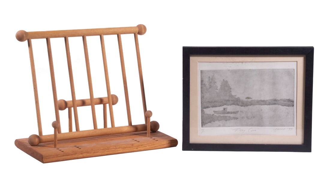 FRAMED PRINT & WOODEN BOOKSTAND (1 of 3)