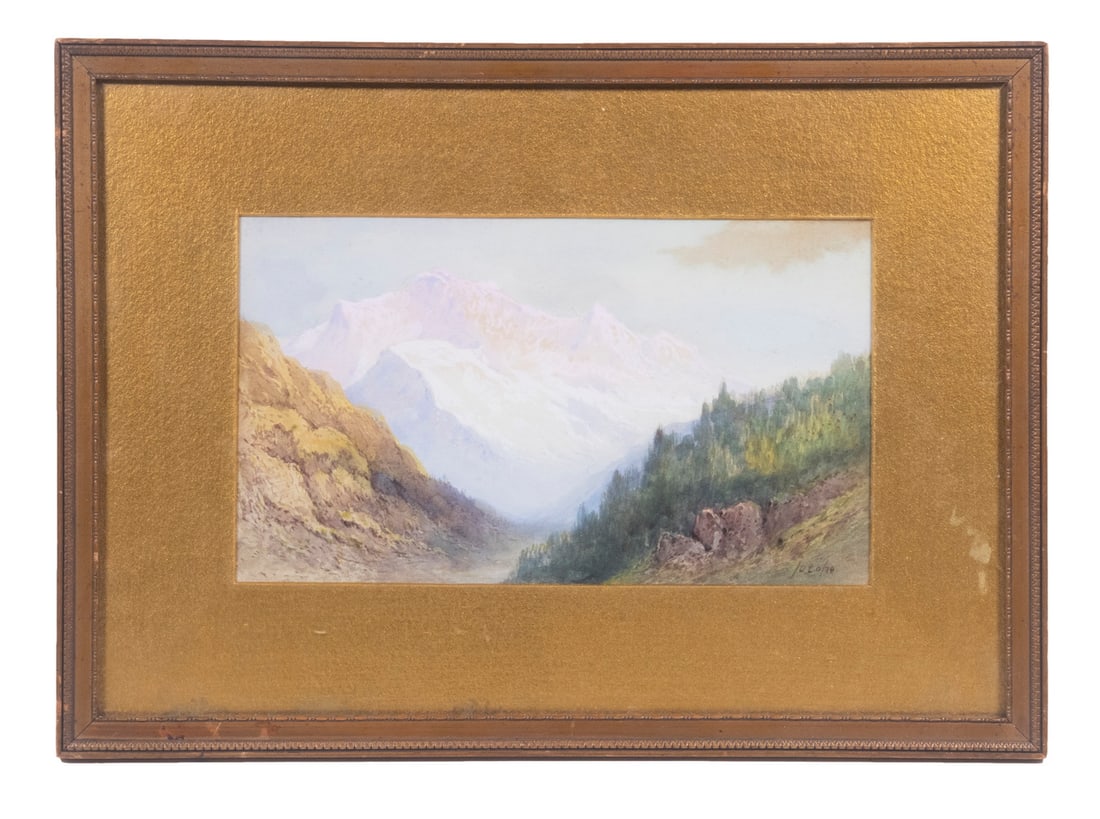 WATERCOLOR OF ALPINE MOUNTAINS, CIRCA 1890 (1 of 4)