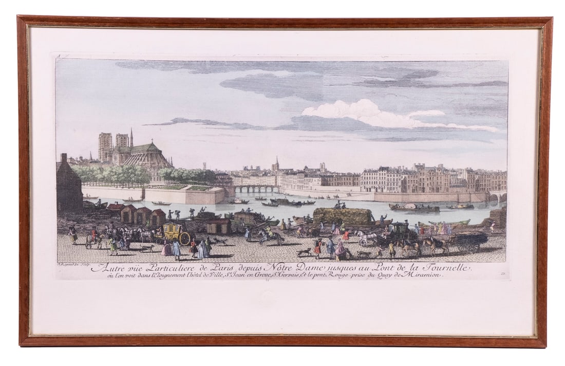 RESTRIKE OF 18TH C. RIGAUD VIEW OF PARIS (1 of 3)