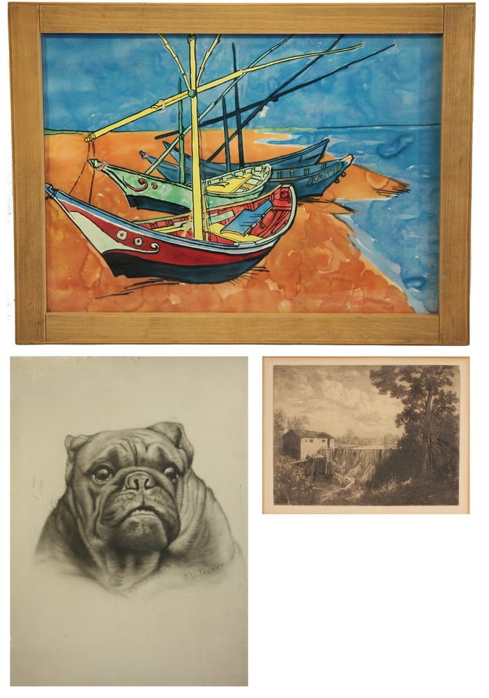 S.W. FRASER (20TH C.) (3 PCS) ARTWORK (1 of 4)