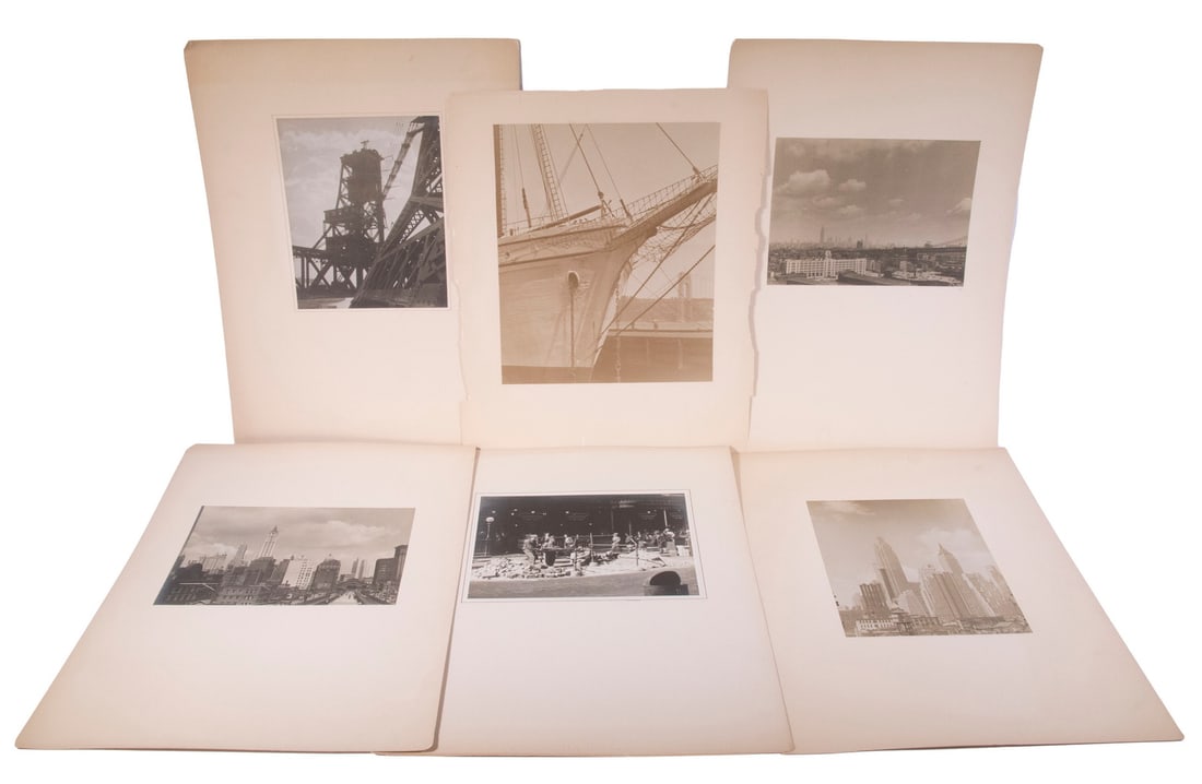 (6) LARGE FORMAT ART PHOTOS OF NYC, CIRCA 1930, UNFRAMED, MOUNTED, IN FOAMCORE FOLIO (1 of 2)