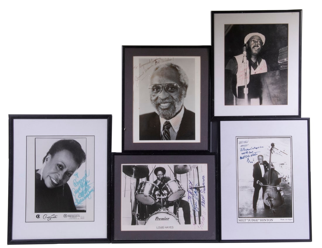 (5) SIGNED PHOTOS OF JAZZ MUSICIANS. FRAMED (1 of 6)