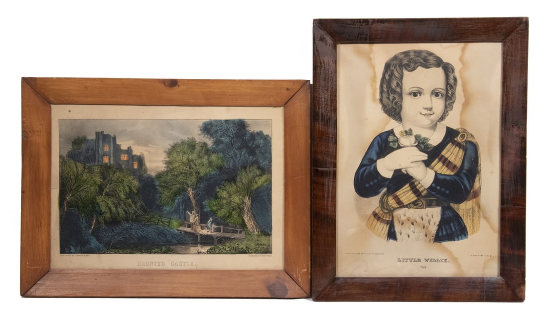 (2) ANTEBELLUM AMERICAN FOLK ART PRINTS, FRAMED (1 of 3)