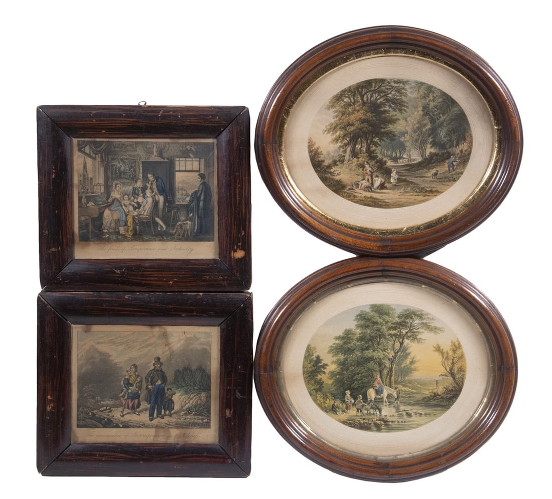 (2 PR) SMALL FRAMED ENGLISH PRINTS (1 of 4)