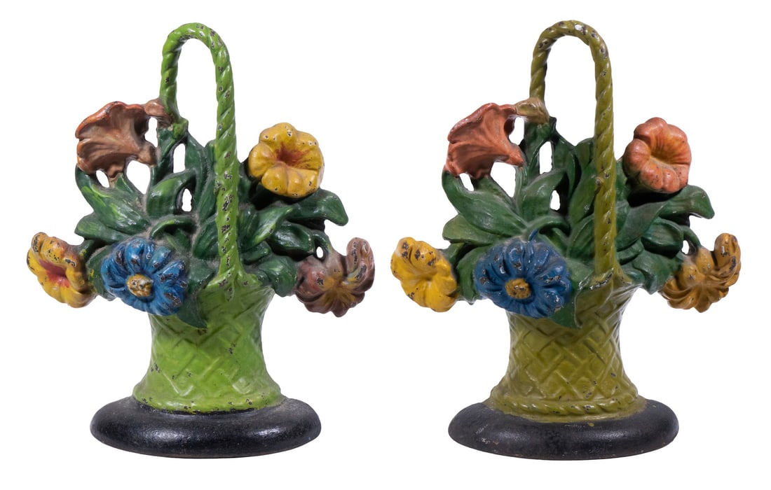 PR HUBLEY CAST IRON FLORAL DOORSTOPS (1 of 2)