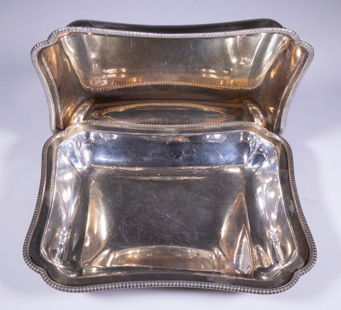 SILVER ON COPPER ENTREE DISH - 2