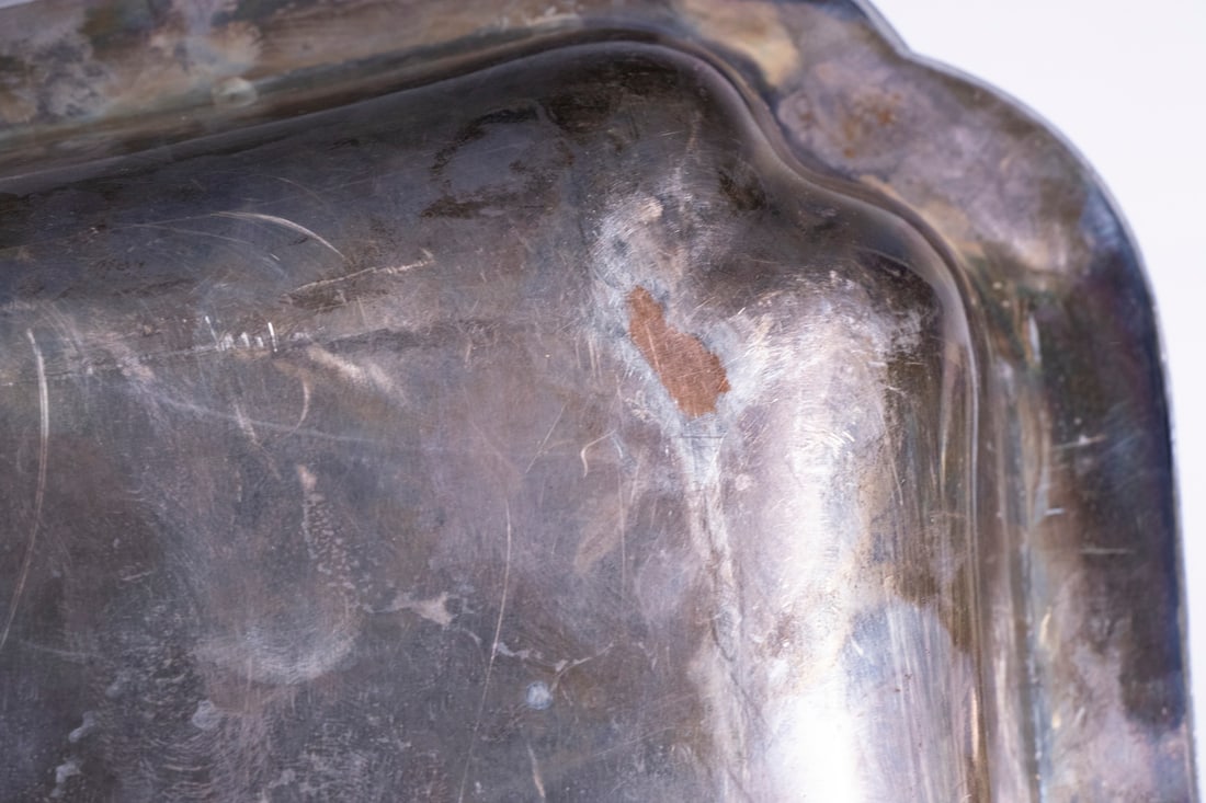 SILVER ON COPPER ENTREE DISH - 3