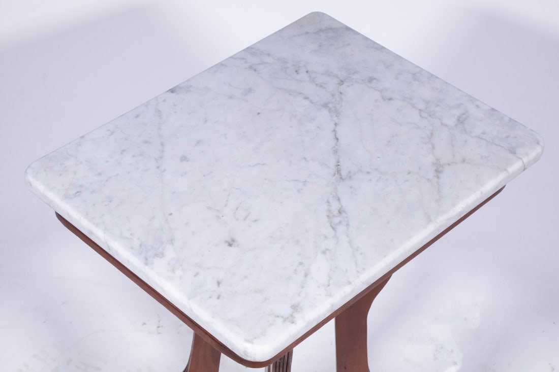 VICTORIAN MARBLE TOP STAND - 2
