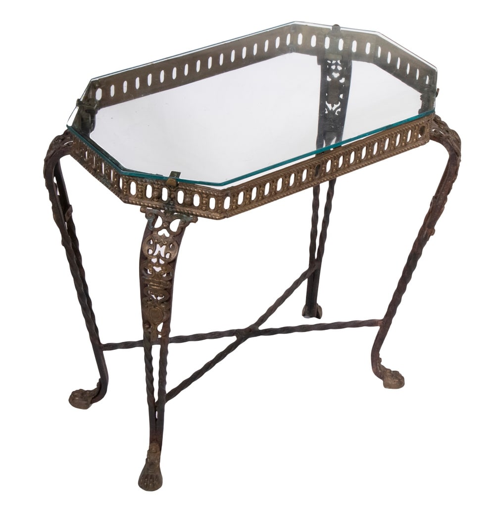 GLASS TOP OCCASIONAL TABLE (1 of 2)