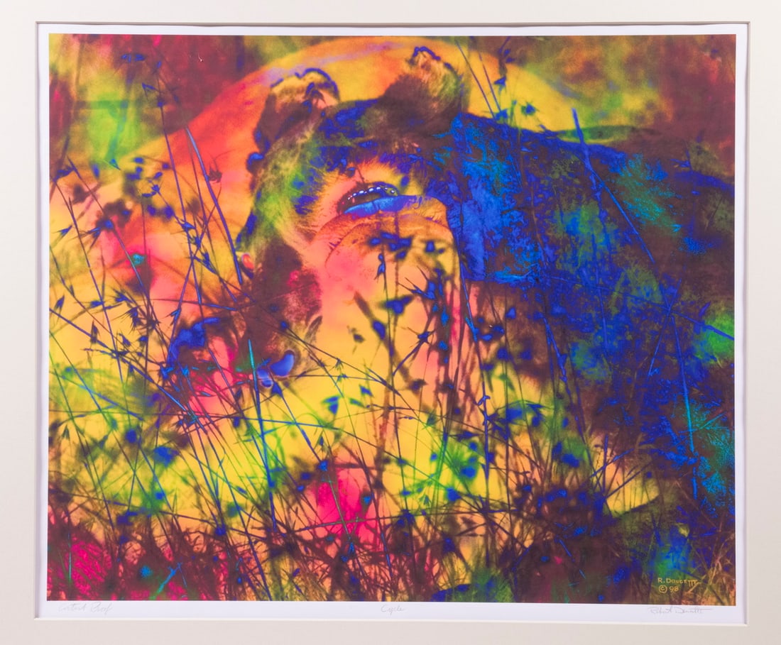 ROBERT MELBURN DOUCETTE (ME, 1930-2023): ROBERT MELBURN DOUCETTE (ME, 1930-2023)"Cycle", serigraph, pencil signed, titled, marked as artists proof and signed with date 1998 in print. Unframed, matted.OS: 24 x 26 in. (61 x 66 cm.), SS: 16 x 1