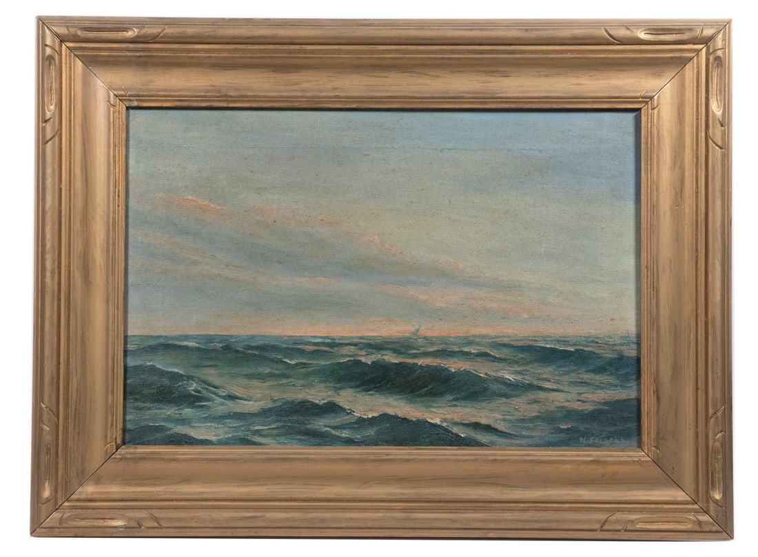 OCEAN VIEW PAINTING CIRCA 1900, PROBABLY DOWNEAST (1 of 4)