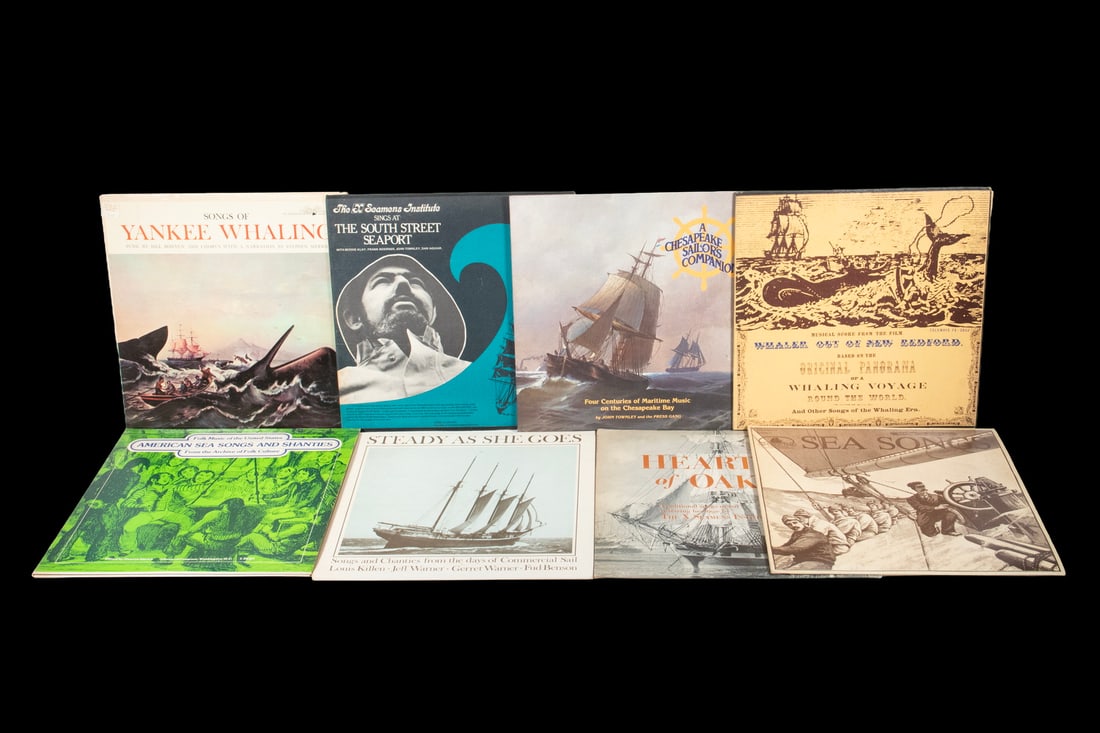 (8) ALBUMS SAILOR'S SEA SHANTIES: (8) ALBUMS SAILOR'S SEA SHANTIES An interesting group of LP record albums, including: "Sea Songs", Folkways, 1980; "Steady as She Goes", Killen, Warner & Bensen, Collector Records, 1978; "Heart of
