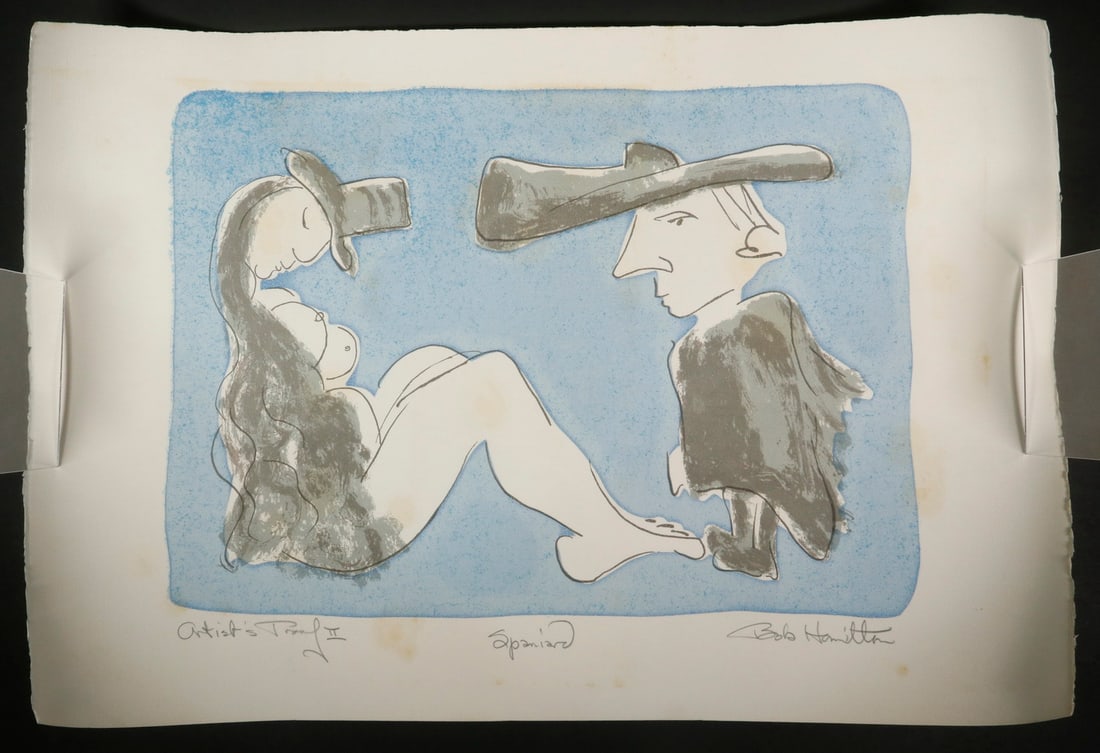 ROBERT "BOB" HAMILTON (PORT CLYDE, MAINE, 1917-2004): ROBERT "BOB" HAMILTON (PORT CLYDE, MAINE, 1917-2004) "Spaniard", lithograph, pencil signed, titled and marked artists proof lower left, unframed, loose. Toned spots. OS: 15 x 22 in. (38.1 x 55.9