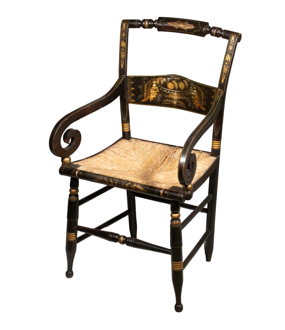 19TH C. HITCHCOCK PAINTED ARMCHAIR (1 of 2)