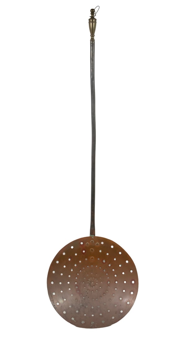 EARLY LONG HANDLE COPPER SKIMMER (1 of 2)