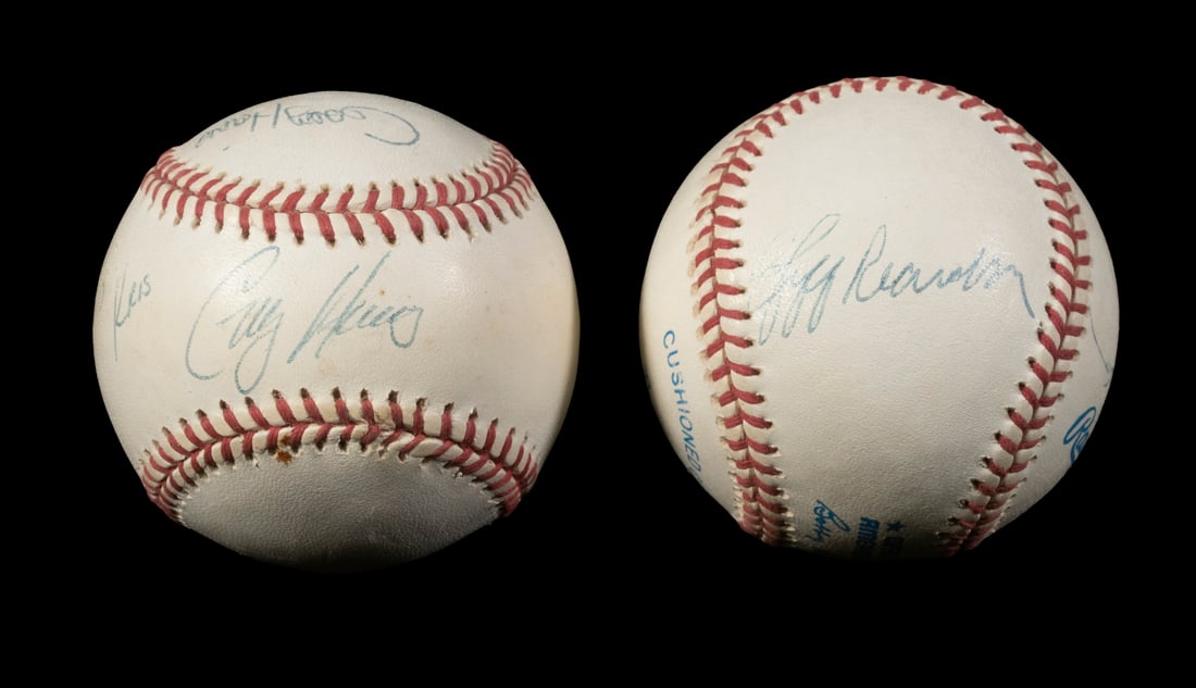 (2) SIGNED BASEBALLS: (2) SIGNED BASEBALLS Jeff Reardon "The Terminator" and others illegible. On official American League balls. Legendary relief pitcher from 1979-1994. Reardon is a four-time All-Star and won the 1987