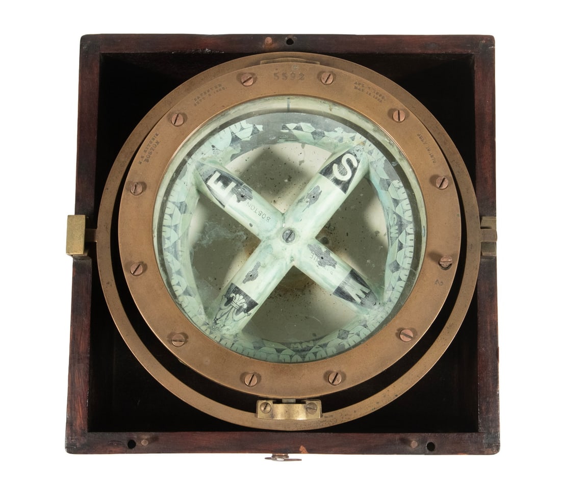 CASED E.S. RITCHIE, BOSTON SHIP?S COMPASS (1 of 3)
