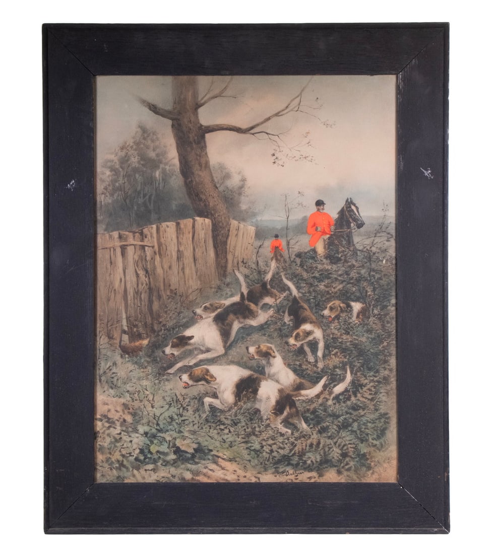 ARTHUR ALFRED DAVIS (1824-1893) - FOX HUNTING SCENE (1 of 4)