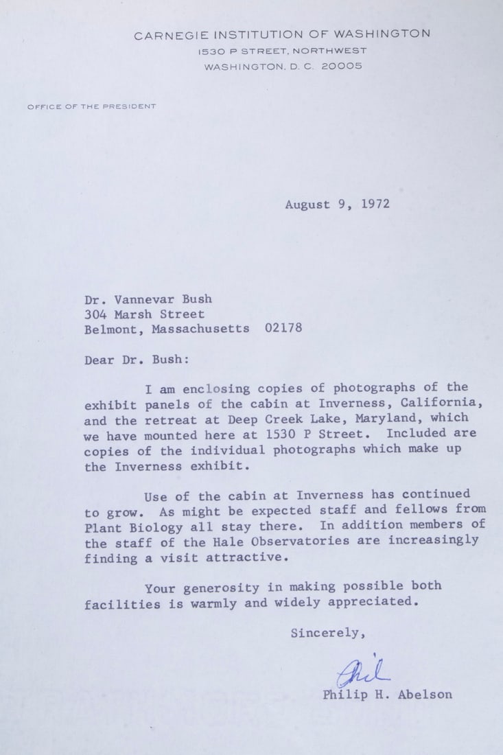 PHILIP H. ABELSON TLS LETTER 1972 MANHATTAN PROJECT (1 of 10)