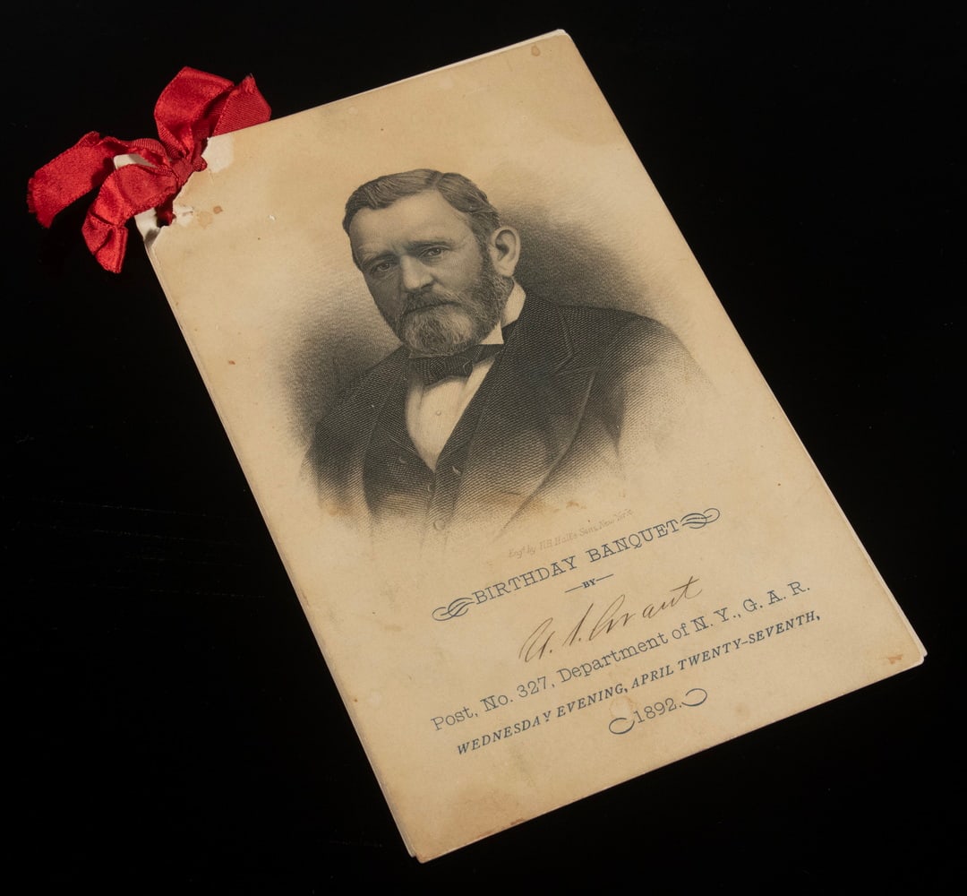 ULYSSES S GRANT 1892 GAR NYC MEMORIAL DINNER PROGRAM (1 of 1)