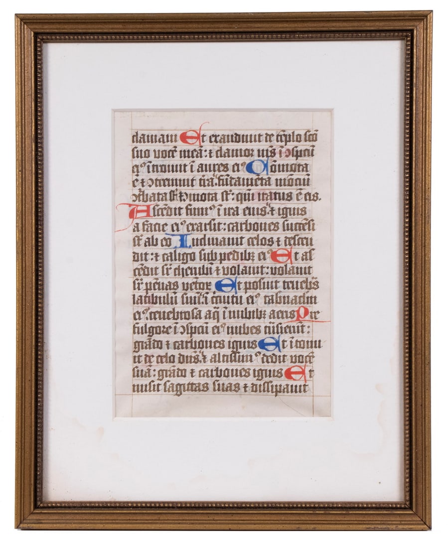 SMALL FRAMED 17TH C. MANUSCRIPT PAGE (1 of 3)