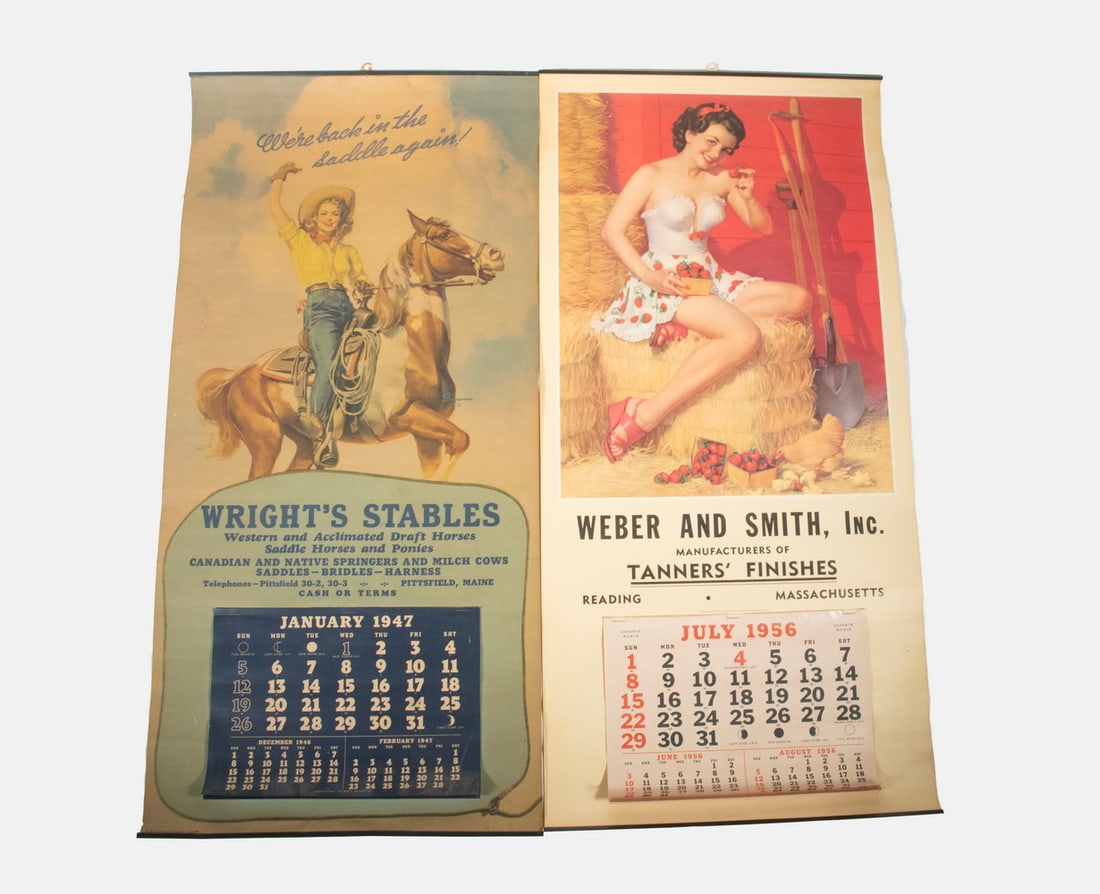 (2) PICTORIAL ADVERTISING CALENDARS 1947 & 1956 (1 of 3)