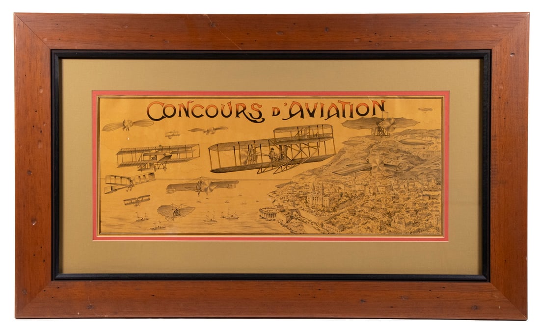 CIRCA 1910 FRENCH AVIATION PRINT (1 of 2)