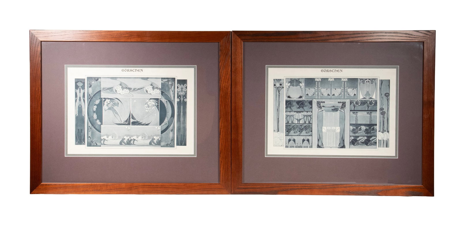 (2) FRAMED PAGES FROM 1930 ART NOUVEAU DESIGN FOLIO (1 of 3)