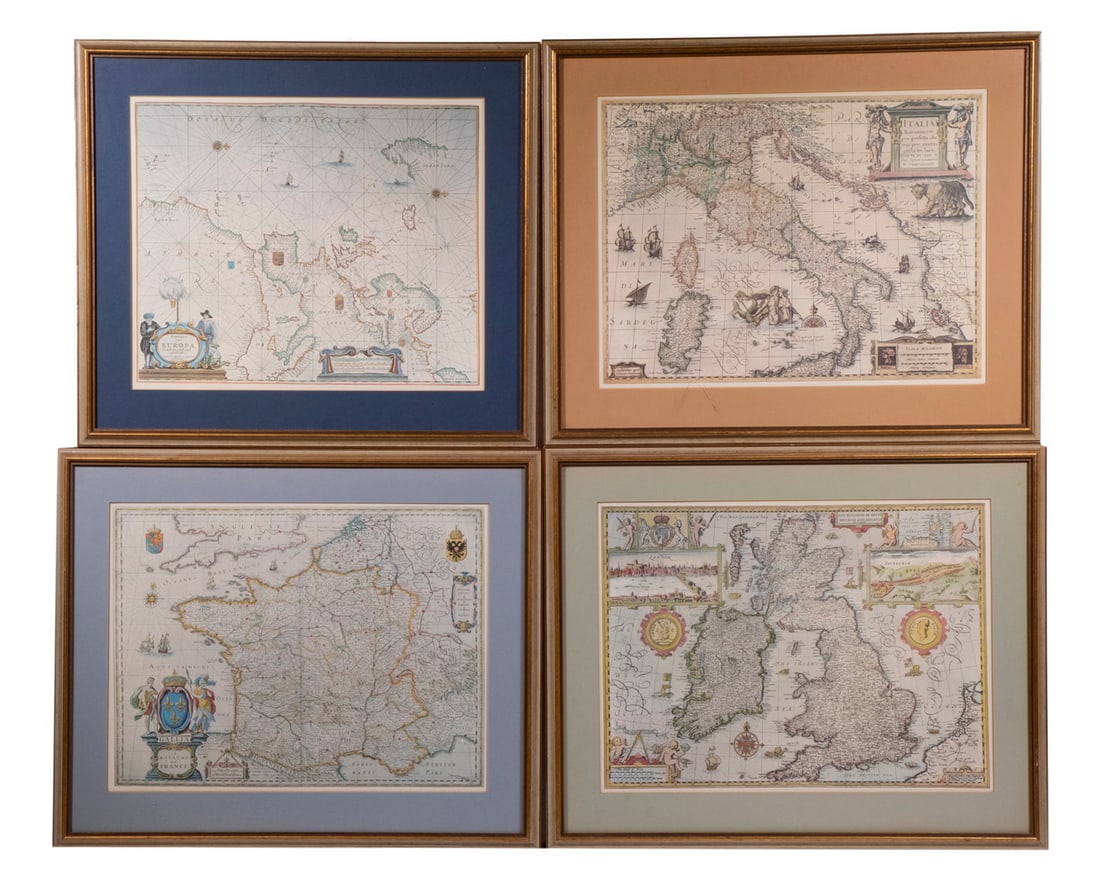 (4) MODERN REPRINTS OF 17TH C EUROPEAN MAPS BY SANSON (1 of 5)